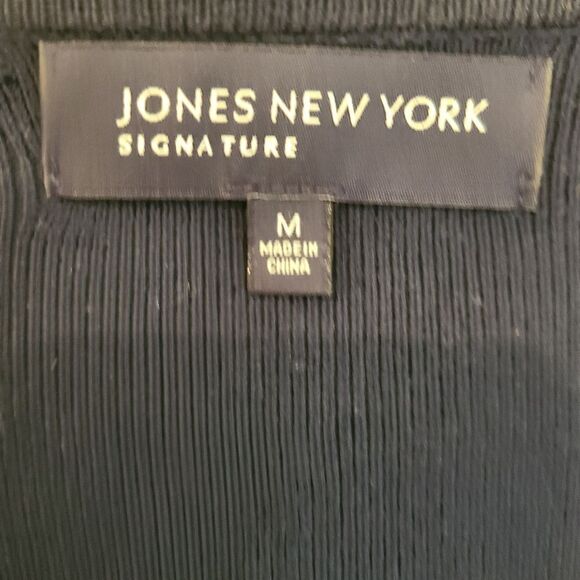 Jones Of New York Navy Sweater with White Trim - Picture 3 of 6